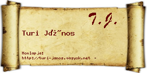 Turi János névjegykártya